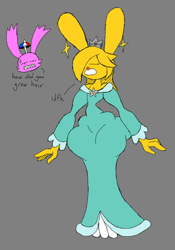 alternative_fashion anthro big_butt blonde_hair blue_clothing blue_dress bodily_fluids butt cheek_tuft clothed clothing cosplay cosplay_lolita crossdressing crossover_cosplay crown curvy_figure disembodied_head dress duo eyelashes eyes_closed facial_tuft fangs female femboy fur grey_background hair half-closed_eyes headgear hime_lolita j-fashion lolita_(fashion) male narrowed_eyes pink_body pink_fur simple_background sweat sweatdrop teeth text thick_thighs tuft umbrella unimpressed wide_hips yellow_body yellow_fur thatdawgmurray fromsoftware mario_bros nintendo super_mario_galaxy the_adventures_of_cookie_and_cream cookie_(the_adventures_of_cookie_and_cream) cream_(the_adventures_of_cookie_and_cream) rosalina_(mario) lagomorph leporid mammal rabbit crossover english_text hi_res sketch