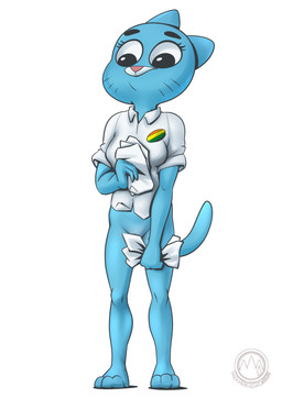 3_toes anthro barefoot biped black_eyebrows black_eyes blue_body bottomless bottomless_anthro bottomless_female breasts clothed clothed_anthro clothed_female clothing convenient_censorship covering covering_crotch covering_self eyebrows eyelashes feet female female_anthro fingers front_view holding_object holding_paper looking_down markings medium_breasts mouth_closed paper pink_nose plantigrade round_eyes shirt shirt_only simple_background slim slim_anthro slim_female solo standing toes topwear topwear_only whisker_markings white_background white_clothing white_sclera white_shirt white_topwear mysticalpha cartoon_network the_amazing_world_of_gumball nicole_watterson domestic_cat felid feline felis mammal 2025 absurd_res full-length_portrait hi_res portrait shaded