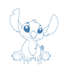 4_fingers 4_toes chest_tuft claws feet fingers fur head_tuft looking_at_viewer notched_ear simple_background sitting smile solo toes tuft white_background kkitty23 disney lilo_and_stitch stitch_(lilo_and_stitch) alien experiment_(lilo_and_stitch) 2015 blue_and_white digital_drawing_(artwork) digital_media_(artwork) monochrome signature