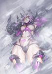 angry armor breasts clothed clothing female green_eyes grey_hair hair inner_ear_fluff legwear long_hair low-angle_view midriff multicolored_hair navel panties pubic_tattoo pupils purple_hair slit_pupils snow solo tattoo teeth thigh_highs tuft unconvincing_armor under_boob underwear womb_tattoo melon22 fate_(series) type-moon atalanta_(fate) berserker_atalanta_alter animal_humanoid cat_humanoid felid felid_humanoid feline feline_humanoid humanoid mammal mammal_humanoid hi_res