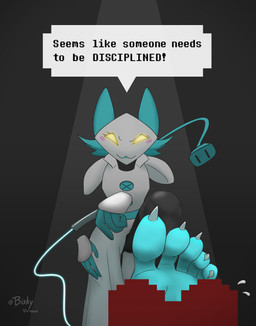 5_toes anthro barefoot blush bodily_fluids claws dialogue feet female floating_hands foot_fetish foot_focus genital_fluids genitals humanoid_feet machine plantigrade polygonal_speech_bubble soles solo speech_bubble text toe_claws toes vaginal_fluids vulva biskydraws conditional_dnp deltarune undertale_(series) tasque_manager darkner domestic_cat felid feline felis mammal robot 2021 english_text hi_res