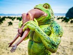 anthro anthro_pred breasts duo female female_prey human_prey male male/female male_pred nipples oral_vore vore danielalorne amphibian frog human mammal 3d_(artwork) 4:3 digital_media_(artwork) hi_res