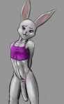 anthro big_penis femboy flaccid foreskin fur genitals humanoid_genitalia humanoid_penis male penis solo white_body white_fur graveyardshift lagomorph leporid mammal rabbit hi_res