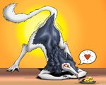 ass_up cheese dairy_products female food heart_symbol jack-o'_pose pose solo tail tongue tongue_out heartlessangel3d rain_silves sergal 5:4 hi_res