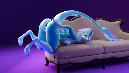 anthro anus blue_body blue_fur breasts butt female fluffy fluffy_hair fur genitals hair nipples nude simple_background smile solo tail vulva altfurr twilightv0ids_(modeler) disney mythology raya_and_the_last_dragon sisu_(ratld) aquatic aquatic_dragon dragon eastern_dragon furred_dragon furred_scalie humanoid mammal mythological_creature mythological_scalie scalie 16:9 3d_(artwork) 4k absurd_res digital_media_(artwork) hi_res widescreen