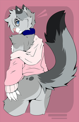 anthro blue_collar blue_eyes bottomless bottomless_anthro bottomless_male butt claws clothed clothing collar dipstick_ears dipstick_fingers dipstick_tail ear_markings eyewear femboy fur glasses grey_body hair hoodie looking_at_viewer male markings multicolored_ears oversized_clothing oversized_hoodie oversized_topwear pink_nose raised_tail round_glasses simple_background solo spots spotted_markings surprised tail tail_markings topwear slushie-nyappy-paws nixuelle domestic_cat egyptian_mau felid feline felis mammal 2026 digital_media_(artwork) hi_res portrait three-quarter_portrait