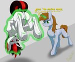 brown_hair butt duo featureless_crotch female female/female feral green_eyes grope hair hand_on_butt horn magic magic_aura nude red_eyes simple_background bydena fallout_equestria foe:_project_horizons hasbro my_little_pony mythology blackjack_(fallout_equestria) fan_character littlepip equid equine horse mammal mythological_creature mythological_equine pony unicorn absurd_res hi_res