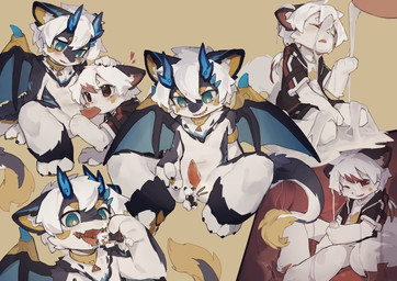 animal_genitalia animal_penis anthro blush bodily_fluids bottomless clothed clothing collar collar_only cum cum_covered cum_in_hair cum_in_stomach cum_inside cum_on_arm cum_on_body cum_on_clothing cum_on_face cum_on_ground cum_on_hand cum_on_leg cum_on_neck cumshot dominant duo ejaculation erection excessive_cum excessive_genital_fluids exclamation_point facial_markings fellatio foreskin front_view fully_clothed fur genital_fluids genital_slit genitals hair head_markings heart_symbol helpless high-angle_view holding_another humanoid_genitalia humanoid_penis inside_stomach internal interspecies jewelry kemono kneeling_and_blow_position licking licking_another looking_at_another looking_pleasured lying male male/male markings masturbating_prey masturbation messy micro multicolored_body nude on_front one_eye_closed open_mouth open_smile oral oral_vore organs orgasm partially_clothed pawpads penile penis plantigrade_pawpads saliva sex shrinking simple_background sitting size_difference size_transformation smile star_(marking) stomach submissive tail tail_tuft tapering_penis three-quarter_view tongue tongue_on_head tongue_out transformation tuft two_tone_body uvula vore young yourpczhazha mythology domestic_cat dragon felid feline felis furred_dragon furred_scalie mammal mythological_creature mythological_scalie scalie digital_media_(artwork) hi_res