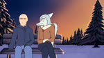 anthro bald bench blue_body blue_scales bone_frill bottomwear clothing coniferous_tree crossed_legs detailed_background duo eyes_closed feathered_wings feathers female female_anthro female_on_human frill_(anatomy) fur-trimmed_jacket hair hand_on_arm hand_on_knee hand_on_leg heads_together hug human_on_anthro interspecies jacket male male/female male_on_anthro on_bench pants park_bench plant scales silver_hair sitting sitting_on_bench smile smiling_at_another smiling_at_each_other snow topwear touching_head tree using_wings wing_hug wings winter winter_clothing crezz_crow cavemanon_studios goodbye_volcano_high snoot_game anon_(snoot_game) fang_(gvh) human mammal prehistoric_species pterodactylus pterosaur reptile scalie 16:9 2021 animated colored no_sound short_playtime webm widescreen