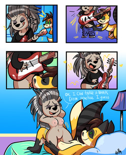 anthro anthro_on_anthro anthro_penetrated anthro_penetrating anthro_penetrating_anthro assisted_exposure bed bouncing_breasts breasts canon_x_oc cowgirl_position cunnilingus dialogue duo electric_guitar erection eyelashes eyes_closed female female_on_top female_penetrated from_front_position furniture genitals green_eyes guitar hands_behind_head heart_symbol licking male male/female male_on_bottom male_penetrating male_penetrating_female multi_tail musical_instrument musical_note musical_symbol nipples nude on_bottom on_top one_eye_closed oral penetration penile penile_penetration penis penis_in_vagina playing_guitar playing_music plucked_string_instrument quills_(anatomy) sex smile string_instrument symbol tail text tongue tongue_out vaginal vaginal_penetration vulva la-frugele illumination_entertainment sing_(movie) ash_(sing) rick2tails crested_porcupine hybrid mammal old_world_porcupine porcupine rodent 2017 comic digital_media_(artwork) english_text