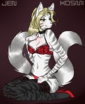 anthro blonde_hair bra choker classy clothing female footwear hair high_heels jewelry legwear lingerie necklace panties shoes solo stockings tail thigh_highs underwear kosmikophobia jeremynalsi jen_(jeremynalsi) domestic_cat felid feline felis mammal 2010