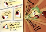 bayleef bodily_fluids comic crying dialogue digital_media_(artwork) doesnotexist feral generation_2_pokemon green_body hi_res nintendo nuzlocke open_mouth pokeball pokemon pokemon_(species) pokemon_battle red_eyes solo standard_pokeball tears yellow_body