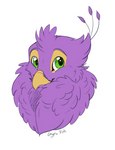 beak feathers feral fluffy green_eyes male pink_body solo gyrotech silvyr mythology gyro_feather avian bird galliform gryphon mythological_avian mythological_creature peafowl phasianid bust_portrait portrait