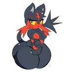 angry anthro anthrofied big_breasts big_butt breasts butt claws female huge_butt huge_hips looking_at_viewer nipples pokemorph red_eyes red_nipples short_stack simple_background solo standing thick_thighs white_background wide_hips yellow_sclera kirbot12 nintendo pokemon felid generation_7_pokemon litten mammal pokemon_(species) 2016