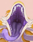 4_ears anthro bodily_fluids fangs feathers gaping_mouth male male_anthro mouth_shot multi_ear nude nude_anthro nude_male open_mouth orange_body orange_ears orange_feathers pink_background purple_insides purple_mouth purple_tongue saliva saliva_on_tongue saliva_string simple_background solo teeth tongue tongue_out uvula white_body white_fangs white_feathers white_inner_ear yellow_body yellow_feathers hellezra ravashi_(dynnie) avali avian 2023 hi_res male_(lore)