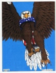 1997 3_toes absurd_res accipitrid accipitriform american_eagle american_flag anthro avian bald_eagle barefoot beak biped bird claws clothed clothing eagle feathered_wings feathers feet female hi_res hindpaw james_m_hardiman liberty looking_at_viewer paws realistic_wings sea_eagle skimpy solo spread_toes talons toes united_states_of_america wings
