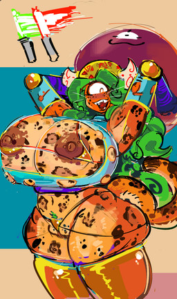 1_eye bikini brown_nipples clothing female gold_bikini jaguar_spots looking_at_viewer nipple_slip nipples solo swimwear torn_clothing two-piece_swimsuit tagxo veoro_(tagxo) cyclops humanoid absurd_res hi_res