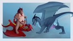 anthro balls chain erection feral genitals group humanoid_genitalia humanoid_penis hunting male male/male penis pinned raised_leg statham tail tongue dewo dragonborn91 mythology avan dewo_(character) dragon mammal mythological_creature mythological_scalie scalie suina absurd_res hi_res