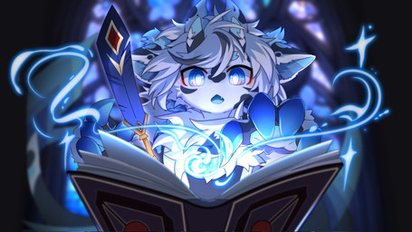 4_claws 4_fingers anthro biped blue_body blue_eyes blue_fur blush blush_lines book claws dragon_horn fangs fingers fur hair horn kemono library magic magic_book male multicolored_body multicolored_fur open_book open_mouth paws solo teeth two_tone_body two_tone_fur white_body white_fur white_hair hlg7777 honkai:_star_rail mihoyo mythology dragon furred_dragon furred_scalie mythological_creature mythological_scalie scalie 16:9 2024 blue_theme digital_drawing_(artwork) digital_media_(artwork) hi_res shaded wallpaper widescreen