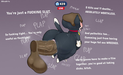 abdominal_bulge anal anal_orgasm anal_penetration anthro balls bell bell_collar big_balls big_butt big_penis black_body black_ears black_fur black_tail bodily_fluids bottom_heavy breath butt clothing collar cum cumshot duo ejaculation exclamation_point fleshlight_position fur gameplay_mechanics genital_fluids genitals gloves hands-free handwear holding_another huge_penis humanoid_genitalia humanoid_penis looking_pleasured male male/male male_penetrated male_penetrating male_penetrating_male multicolored_body multicolored_fur orgasm panting penetration penile penile_penetration penis penis_in_ass profanity rear_view red_collar rough_sex sex shortstack shortstack_male small_balls solo_focus sweat tail text thick_thighs three-quarter_view tongue tongue_out two_tone_body two_tone_fur two_tone_tail vein veiny_penis whiskers white_body white_clothing white_fur white_gloves white_handwear white_tail wide_hips axoarts brawl_stars supercell_(company) kit_(brawl_stars) domestic_cat felid feline felis mammal 2026 artist_name digital_media_(artwork) english_text hi_res