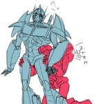 ambiguous/ambiguous ambiguous_gender autobot decepticon duo heart_symbol hug love machine not_furry simple_background white_background unknown_artist hasbro takara_tomy transformers transformers:_prime transformers_aligned_continuity knock_out_(transformer) optimus_prime humanoid robot 2012