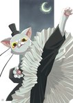 anthro asian_clothing chinese_clothing claws clothing east_asian_clothing fur moon paws white_body white_fur yellow_sclera daikon_(artist) white_cat_legend li_bing_(white_cat_legend) domestic_cat felid feline felis mammal 2021 absurd_res hi_res