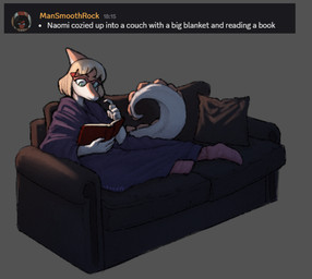 anthro biped bone_frill book clothing eyewear female fingers frill_(anatomy) furniture glasses green_eyes grey_background holding_book holding_object humanoid_hands long_tail multicolored_body multicolored_scales orange_body orange_scales pillow reading robe scales simple_background sitting sofa solo spiked_tail spikes spikes_(anatomy) tail text two_tone_body two_tone_scales white_body white_scales toad14 discord_(app) goodbye_volcano_high ko_op_(game_developer) naomi_(gvh) dinosaur hadrosaurid ornithischian ornithopod parasaurolophus prehistoric_species reptile scalie artist_name colored english_text shaded