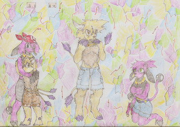 after_transformation ambiguous_gender anthro being_watched bodily_fluids breasts brown_body brown_fur captured clothed clothing collar crying crystal digitigrade featureless_breasts female forced forced_transformation forehead_gem fur gem glasse group gym_leader hooves horn hug kerchief kneeling looking_at_another male mane multi_tail partially_clothed pink_body pink_fur prismatic refraction silhouette tail tail_orb tears torn_clothing transformation window young johnsergal nintendo pokemon ash_ketchum max_(pokemon) may_(pokemon) misty_(pokemon) bovid bovine cattle generation_1_pokemon generation_2_pokemon mammal miltank pokemon_(species) tauros brother_(lore) brother_and_sister_(lore) sibling_(lore) sister_(lore)