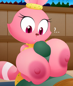 anthro areola big_areola big_breasts big_nipples breast_play breasts duo erection female female_anthro fur genitals huge_breasts loli male male/female nipples nude oppai_loli outercourse penile penis pink_body pink_fur question_mark sex solo_focus titfuck young young_anthro young_female slickehedge cartoon_network chowder_(series) panini_(chowder) felid hybrid lagomorph leporid mammal rabbit 2019 digital_media_(artwork) hi_res