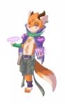 anthro ear_piercing magic male piercing solo sharparadise sharparadise_(character) canid canine demon fox mammal 5:8 hi_res