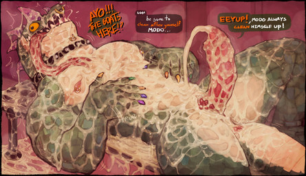 afterglow animal_genitalia animal_penis anthro anus autobukkake bodily_fluids bubble collar collar_only colored_claws cum cum_covered cum_drenched cum_everywhere cum_on_arm cum_on_body cum_on_face cum_on_hand cum_on_head cum_on_leg cum_on_penis cum_on_self cum_on_tail cum_on_tongue cum_string cumshot dialogue ejaculation excessive_cum excessive_genital_fluids facial_piercing genital_fluids genital_slit genitals locker_room male masturbation messy neck_piercing nipple_piercing nipples nose_piercing nose_ring nude nude_anthro nude_male onomatopoeia penis piercing ring_piercing solo sound_effects tail text tongue tongue_out fanofthefurr goat_(movie) sony_corporation sony_pictures modo_olachenko komodo_dragon lizard monitor_lizard reptile scalie english_text hi_res