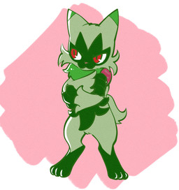 3_claws 3_fingers 3_toes :3 abstract_background ambiguous_anthro ambiguous_gender anthro arm_tuft biped claws clothing crossed_arms dipstick_ears ear_markings facial_markings fangs feet fingers front_view fur gloves_(marking) green_body green_ear_tips green_ears green_fur green_tail head_markings headgear headgear_only headwear leg_markings markings mask_(marking) multicolored_body multicolored_ears multicolored_fur pink_background pupils red_eyes simple_background slit_pupils socks_(marking) solo standing tail teeth toes tuft two_tone_body two_tone_ears two_tone_fur white_background white_sclera wrist_tuft momensarada nintendo pokemon felid feline floragato generation_9_pokemon mammal pokemon_(species) 2022 absurd_res hi_res