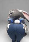 2016 3d_(artwork) anthro bent_over big_butt bottomwear butt clothing digital_media_(artwork) disney female grainy hand_on_butt hi_res judy_hopps lagomorph leporid looking_at_viewer looking_back mammal pahanrus2 pants pink_nose presenting presenting_hindquarters purple_eyes rabbit solo tight_clothing zootopia