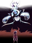 aftertale ambiguous_gender asriel_dreemurr_(god_form) boss_monster_(undertale) bovid caprine claws clothing comic frisk_(undertale) gradient_background horn human loverofpiggies male mammal simple_background text undead undertale undertale_(series)