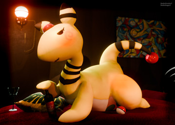 alcohol bed bedroom beverage clothing container cup drinking_glass female furniture glass glass_container glass_cup nude on_bed on_bottom pokeball pose radiodendra7 seductive solo underwear wine wine_glass radiosugar7 nintendo pokemon ampharos generation_2_pokemon humanoid pokemon_(species) 3d_(artwork) blender_(artwork) digital_media_(artwork) hi_res