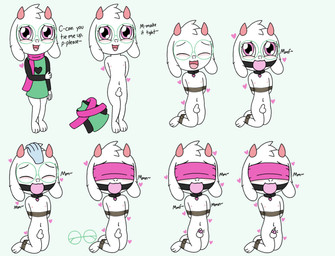 anthro ball_gag balls bdsm blindfold bodily_fluids bondage bound clothed clothing collar cum dialogue disembodied_hand duo eyewear fur gag gagged genital_fluids genitals glasses hair head_tuft headpat heart_symbol kneeling male nude orgasm penis petplay petting pink_eyes restraints roleplay rope rope_bondage round_glasses scarf sex_toy shy simple_background solo_focus standing submissive submissive_male text tuft vibrator white_body white_fur white_hair young young_anthro young_male zxc14 deltarune undertale undertale_(series) kris_dreemurr ralsei bovid caprine darkner goat mammal digital_media_(artwork) english_text hi_res sequence