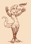 anthro arm_warmers armwear breasts clothing female leg_warmers legwear small_breasts solo stockings stripes uppies animancer coonix gulonine mammal marten mustelid musteline 2025 hi_res sketch