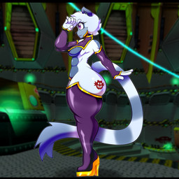 anthro big_butt black_bars black_body black_fur black_nose boots breasts butt butt_tattoo clothing eyelashes female female_anthro footwear fur gesture high_heeled_boots high_heels legwear long_tail medium_breasts mostly_nude purple_clothing purple_eyes purple_legwear salute shoes side_view solo standing tail tattoo under_boob white_body white_fur randomgloves idw_publishing sega sonic_the_hedgehog_(comics) sonic_the_hedgehog_(idw) sonic_the_hedgehog_(series) tangle_the_lemur lemur mammal primate ring-tailed_lemur strepsirrhine 1:1 hi_res letterbox