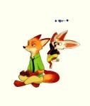 2017 3_toes anthro barefoot big_ears black_pawpads canid canine claws clothed clothing countershade_feet countershading disney feet fennec_fox finnick_(zootopia) fox fully_clothed fur male mammal mortic_ox nick_wilde orange_body orange_fur pawpads paws plantigrade red_fox simple_background soles toes true_fox zootopia