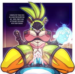 accessory ahegao anthro areola big_areola big_breasts big_butt big_nipples big_penis blush bodily_fluids breasts butt clothing cock_ring cum cum_in_vagina cum_inside dominant dominant_female dominatrix duo ear_piercing ear_ring electric electricity erection excessive_cum excessive_genital_fluids fangs female fingerless_gloves from_front_position genital_fluids genitals gloves handwear huge_breasts humanoid_genitalia humanoid_penis jewelry legs_up legwear looking_pleasured lying makeup male male/female mascara missionary_position narrowed_eyes nipple_covers nipple_piercing nipple_ring nipples on_back on_top orgasm penetration penis penis_accessory penis_jewelry piercing precum ring_piercing seductive sex sharp_teeth slightly_chubby stockings teeth text vaginal vaginal_fluids vaginal_penetration vein veiny_penis vulva dhx2kartz idw_publishing sega sonic_the_hedgehog_(comics) sonic_the_hedgehog_(idw) sonic_the_hedgehog_(series) kitsunami_the_fennec surge_the_tenrec afrosoricid canid canine fennec_fox fox mammal tenrec true_fox 2023 absurd_res english_text hi_res