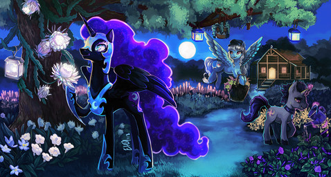 armor basket building cabin choker container cosmic_hair cutie_mark detailed_background ethereal_hair eyelashes feathered_wings feathers female feral flower flying garden grey_hair group hair happy headgear helmet holding_flower holding_object hooves horn jewelry lamp lantern leaf levitation light magic makeup male mascara moon necklace night nude open_mouth open_smile outside pink_eyes plant plant_pot potted_plant pseudo_hair pupils purple_eyes purple_hair sky slit_pupils smile standing tail tail_wraps teal_eyes teeth tree water watering_can wings wraps r0b0tassassin friendship_is_magic hasbro my_little_pony mythology fan_character nightmare_moon_(mlp) equid equine mammal mythological_creature mythological_equine pegasus unicorn winged_unicorn 2018 full-length_portrait hi_res portrait signature