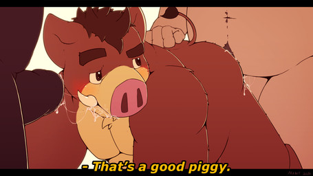 anal anthro bareback blush bodily_fluids cum cum_from_ass cum_in_ass cum_in_mouth cum_inside cum_string dialogue erection faceless_character faceless_male fellatio foreskin genital_fluids genitals group group_sex humanoid_genitalia humanoid_penis looking_back male male/male navel nude oral overweight overweight_bottom overweight_male overweight_top penile penis pubes pull_out raised_tail sex solo_focus spitroast tail text thick_penis threesome trio tusks conditional_dnp mabit domestic_pig mammal suid suine sus_(pig) wild_boar 16:9 english_text hi_res letterbox widescreen