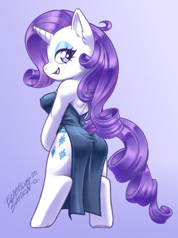 anthro butt clothing cutie_mark dress erect_nipples eyelashes eyeshadow female fur hair hooves horn lace lace_panties makeup nipple_outline nipples panties panty_lines panty_peek purple_hair purple_tail rear_view slit_dress solo tail underwear white_body white_fur blasticussaturn friendship_is_magic hasbro my_little_pony mythology rarity_(mlp) equid equine horse mammal mythological_creature mythological_equine pony unicorn absurd_res digital_media_(artwork) hi_res signature