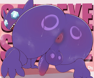 anus backsack balls big_butt bodily_fluids butt genitals huge_butt humanoid_genitalia humanoid_penis looking_at_viewer looking_back male nude penis presenting presenting_anus presenting_hindquarters purple_body rear_view solo sweat derickk76 nintendo pokemon generation_3_pokemon pokemon_(species) sableye 2026 hi_res