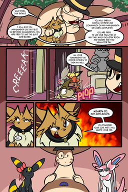 6_panel_comic ambiguous_gender black_body black_cape black_clothing black_eyes black_nose black_text bow_ribbon brown_body brown_eyes brown_hair cape cheek_spots clothing dialogue door eyebrows eyelashes eyes_closed eyewear feral fire fluffy fluffy_tail fur group hair inside markings monocle motion_lines mouth_closed neck_tuft open_mouth open_smile paws plant pupils purple_eyes quadruped question_mark red_cheeks sculpture sharp_teeth sitting smile sound_effects speech_bubble standing statue sunglasses tail talking_to_another teeth text tongue tree_stump tuft tusks white_pupils white_sclera white_text yellow_body yellow_markings virmir nintendo pokemon pokemon_mystery_dungeon spike_chunsoft medik_jackal sierra_(virmir) twobyfour_(virmir) virmir_(character) zinc_(zincxiron) axew eevee eeveelution furret generation_1_pokemon generation_2_pokemon generation_5_pokemon generation_6_pokemon pichu pokemon_(species) sylveon timburr umbreon vulpix 2026 2:3 absurd_res comic english_text hi_res signature