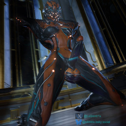 athletic athletic_humanoid balls big_penis black_body breasts erection genitals glowing glowing_body glowing_eyes glowing_markings gynomorph intersex kneeling looking_at_viewer low-angle_view machine markings nude nude_gynomorph orange_body penis small_breasts solo thick_thighs samtrix sumsmutcreator_(modeler) digital_extremes tencent warframe valkyr_(warframe) humanoid robot robot_humanoid warframe_(species) 1:1 3d_(artwork) digital_media_(artwork) hi_res