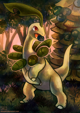 ambiguous_gender bayleef brown_eyes eating feral forest grass haychel nintendo open_mouth outside pokémon red_eyes solo standing tongue tree video_games
Rating: Safe
Score: 3
User: slyroon
Date: August 30, 2013