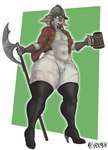 alcohol anthro armor axe bardiche belly belt beverage big_butt blonde_hair boots bottomwear bulge butt claws clothed clothing detailed_bulge femboy footwear fur genitals grey_body grey_fur gun hair headgear helmet high_heeled_boots high_heels leather leather_clothing legwear long_tongue mace male medieval melee_weapon military musket nails open_clothing open_mouth penis penis_base plantigrade pointy_ears polearm prick_ears ranged_weapon renaissance scar sharp_nails sharp_teeth shoes slightly_chubby soldier solo teeth thick_thighs thigh_boots thigh_highs tight_clothing tongue tongue_out topwear uniform warrior weapon wide_hips batmilk ilya_(batmilk) bovid caprine goat mammal absurd_res hi_res