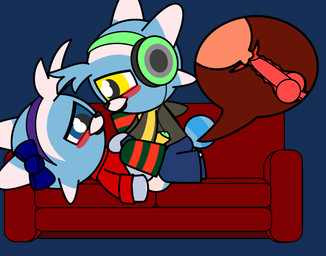 accessory blue_body blue_eyes blue_fur blush blush_stickers bottomless bottomless_male bow_ribbon cervical_contact clothed clothed_sex clothing cutaway duo electronics erection eye_contact female from_front_position fur furniture genitals hair_accessory hair_bow hair_ribbon headband headphones hoodie knot knotted_penis knotting legwear looking_at_another looking_at_partner lying male male/female missionary_position no_underwear on_back penetration penis ribbons sex sofa sofa_sex stockings sweater topwear uterus vaginal vaginal_canal vaginal_penetration yellow_eyes lunamann nintendo pokemon rin_snowblind_(lunamann) generation_7_pokemon pokemon_(species) stufful alpha_channel hi_res brother_(lore) brother_and_sister_(lore) incest_(lore) sibling_(lore) sister_(lore)