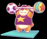 anthro ball biped clothing exercise eyes_closed pixar_ball shirt simple_background slightly_chubby solo topwear transparent_background workout greenendorf animal_crossing nintendo hamlet_(animal_crossing) cricetid hamster mammal rodent 2014 alpha_channel